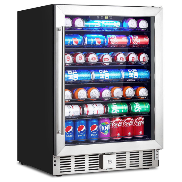 US GARVEE Beverage Refrigerator 5.1 Cu.ft Beverage Fridge 166 Cans Capacity Small Beverage Cooler