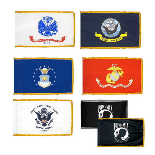 Military Indoor/Parade Flags with Fringe
