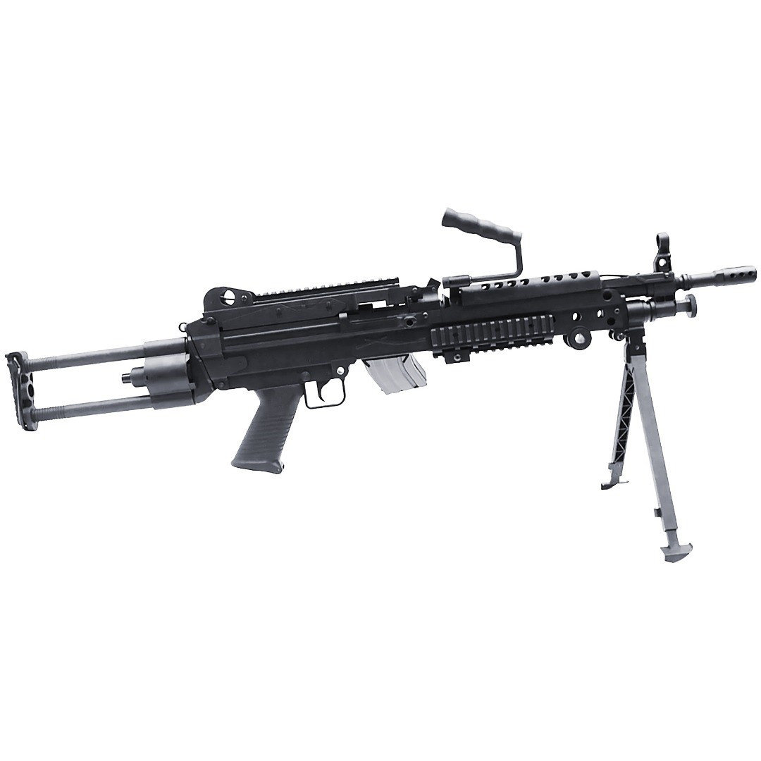 S&T M249 SAW Para Version Lightweight Airsoft Rifle with Bipod in