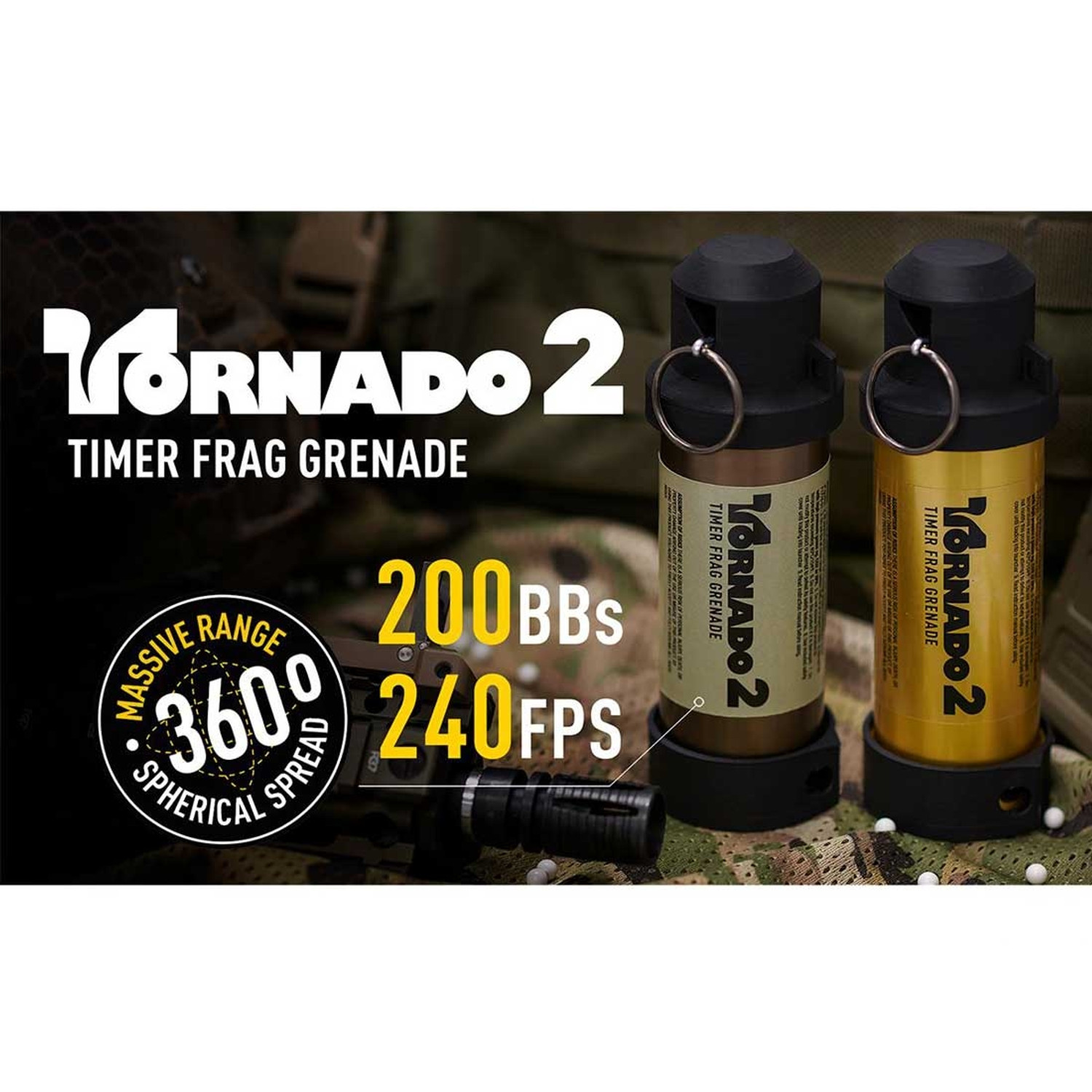 Airsoft Innovations Tornado 2 Timer Frag 6mm BB Grenade