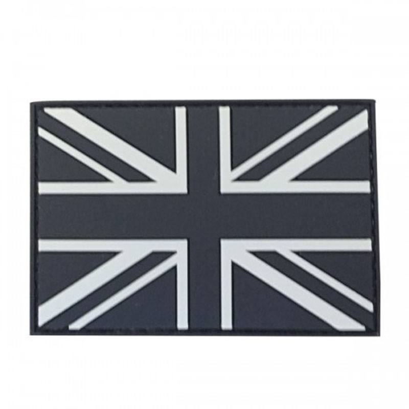 UNION JACK BLACK Tactical Rubber Velcro Patch