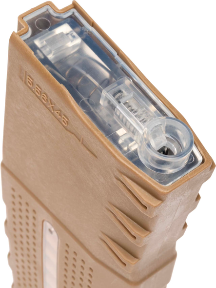 Nuprol Windowed Bullets Mid Cap 150 Rounds Airsoft Rifle Magazine in Desert Tan