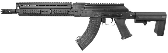 LCT Airsoft LTS 13.5" Keymod Replica AK AEG Rifle with Adjustable Sliding Stock in Black