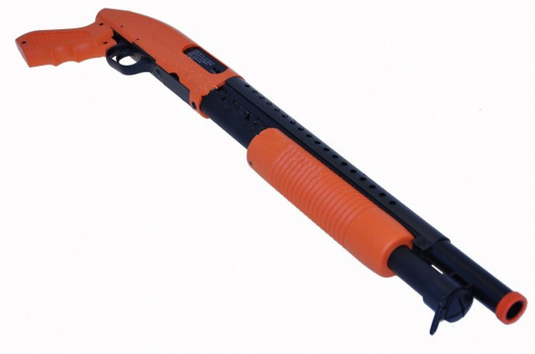 Double Eagle M58B Tactical Airsoft Pump Action Shotgun in Black/Orange Double Eagle M58B Tactical Airsoft Pump Action Shotgun in Black/Orange