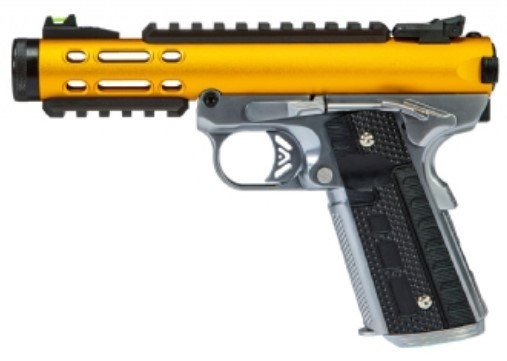 WE Tech GALAXY 1911 GBB Airsoft Pistol in Silver & Gold