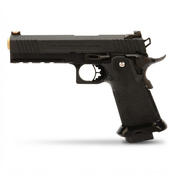 EMG / Salient Arms RED-H Hi-Capa Training Weapon - Gold barrel, left-side view on white