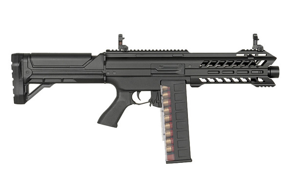 CYMA/EMG CM102 - SGR-12 Airsoft AEG Electric Tri-Shot Shotgun in Tactical Black