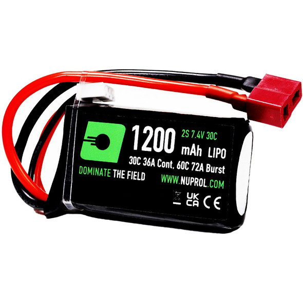 Nuprol LiPo Micro PEQ Airsoft Battery 1200mAh 7.4v 30c Deans Connector Nuprol LiPo Micro PEQ Airsoft Battery 1200mAh 7.4v 30c Deans Connector