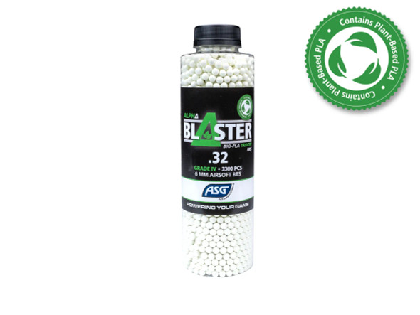 ASG Alpha Blaster Airsoft BB Pellets 3300 x 0.32g in Bottle (Green Tracers) ASG Alpha Blaster Airsoft BB Pellets 3300 x 0.32g in Bottle (Green Tracers)