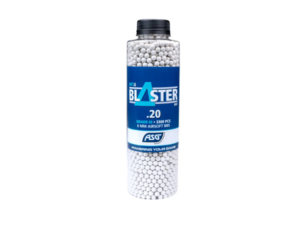 ASG Beta Blaster Airsoft BB Pellets 3300 x 0.20g in Bottle (White)