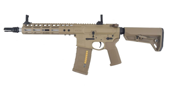 EMG Helios Noveske N4 Gas Blowback Airsoft Rifle with Adjustable Stock in Desert Tan