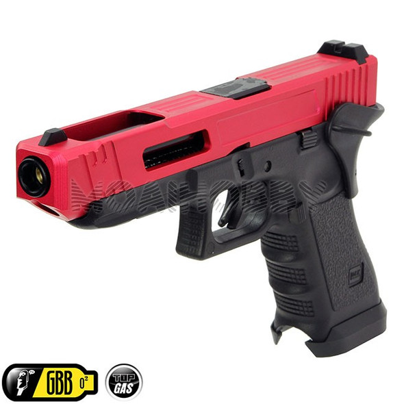 Army Armament - R34-Z Custom CNC Aluminum Slide Gas Blowback Airsoft Pistol in Red