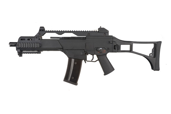 Army Armament R36 - G36 Replica Gas Blowback Airsoft Rifle with Foldable Stock. in Black