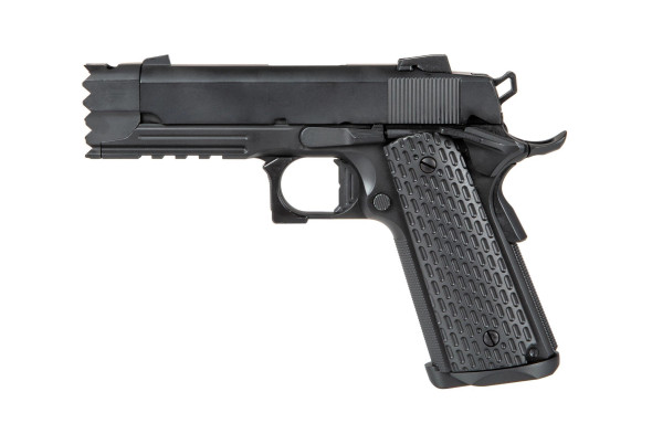 JG Works 3308 M1911 Custom Gas Blowback Airsoft Pistol in Black