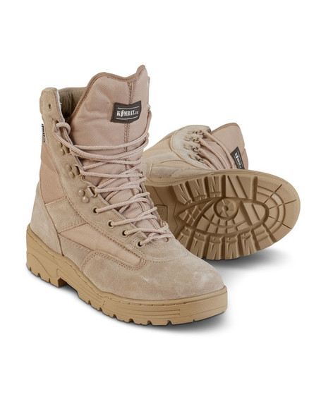 Kombat UK - Half Suede Half Cordura Anti-Slip Patrol Boots for Army Cadets Military in Desert Tan
