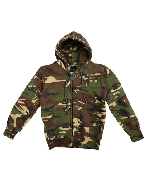 Kombat UK - Kids Hoodie with Full Zip in Disruptive Pattern Material Camouflage