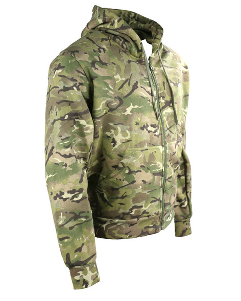 Kombat UK - Army Zipped Fleece Hoodie in BTP (British Terrain Pattern) Camouflage