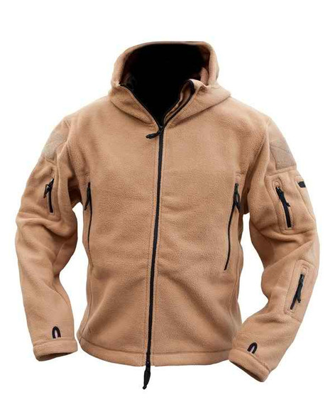 Kombat UK - Recon Tactical Fleece Hoodie with Multiple Pockets in Desert Tan
