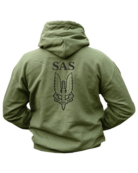 Kombat UK - SAS Large Print Hoodie in Olive Green