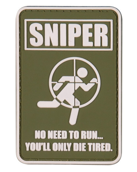 Kombat UK - Sniper No Need to Run PVC Tactical Patch with Velcro Back