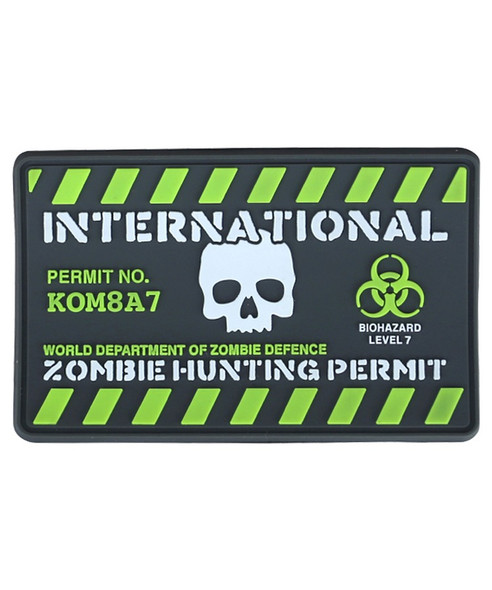 Kombat UK - Zombie Hunting Permit PVC Tactical Airsoft Patch