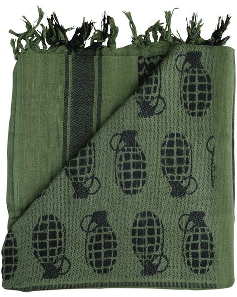 Kombat UK - Arab Shemagh SAS Kafiya Tactical Scarf in Green Grenade Pattern