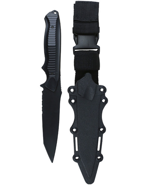 Kombat UK Tanto Plastic Training Knife with Belt Holster in Tactical Black