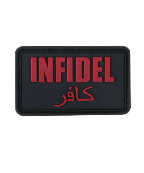 Kombat UK - Infidel PVC Tactical Patch with Velcro Back in Red & Black