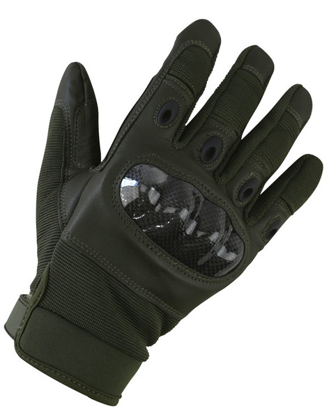 Kombat UK - Predator Tactical Airsoft Gloves with Wrist Strap in Olive Green