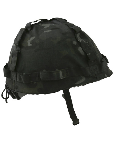 Kombat UK - Adjustable M1 Plastic Helmet & Cover in Black Camo