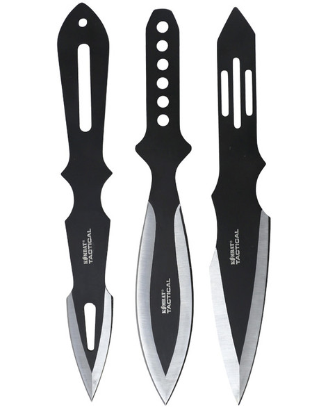 Kombat UK - Deluxe Single Throwing Tactical Knife Set in Black