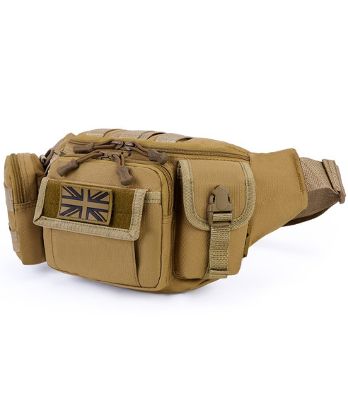 Kombat UK - Delta Tactical Waist Bag with Multiple Pockets in Coyote Tan
