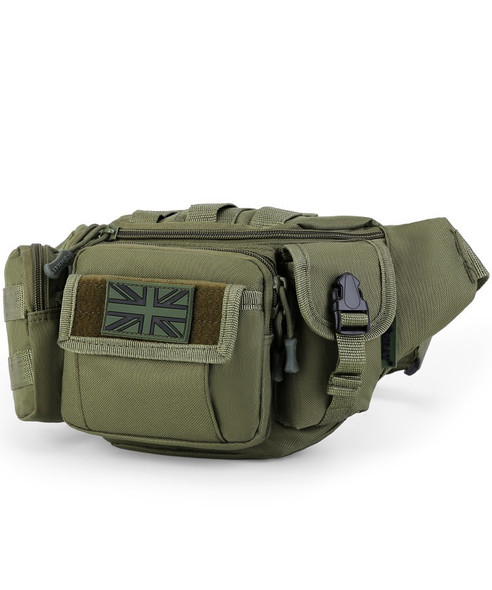 Kombat UK - Delta Tactical Waist Bag with Multiple Pockets in Olive Green