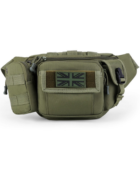 Kombat UK - Delta Tactical Waist Bag with Multiple Pockets in Olive Green