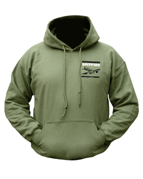Kombat UK - Spitfire Double Print Hoodie in Olive Green