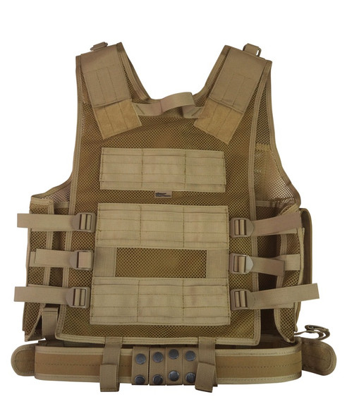 Kombat UK Cross Draw Adjustable Tactical Vest in Desert Tan