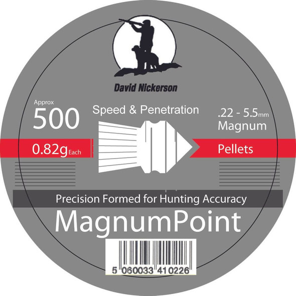 David Nickerson Magnum Point Air Rifle Pellets .22 5.5mm (Tin of 500 Pcs)