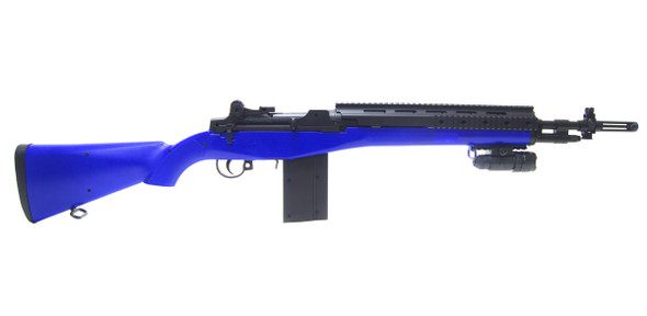 AGM A160-A2 Socom M14 Spring-Powered Action Sniper Rifle with Adjustable Hop-Up in Blue