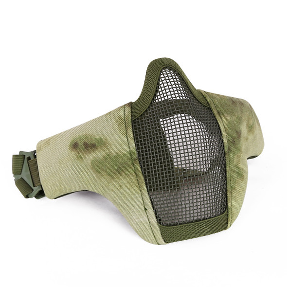 Skirmish Tactical - Lower Face Shield V5 Steel Mesh Airsoft Mask in A-Tacs FG Camo
