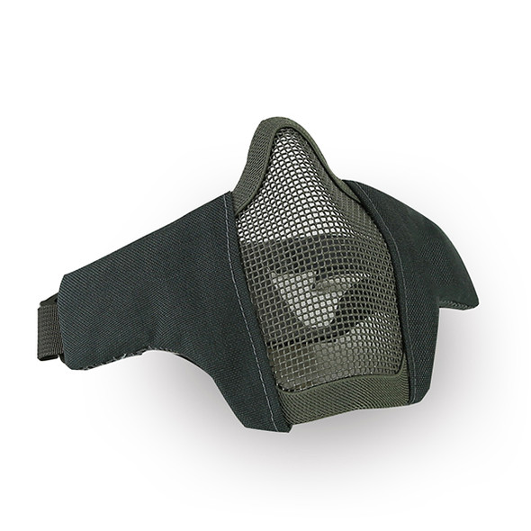 Skirmish Tactical - Lower Face Shield V5 Steel Mesh Airsoft Mask in Grey