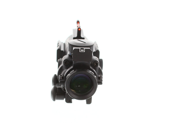 Skirmish Tactical - 4X32mm Airsoft Rifle Scope with Rails - Illuminated Reticle Fiber Optic Sight in Black