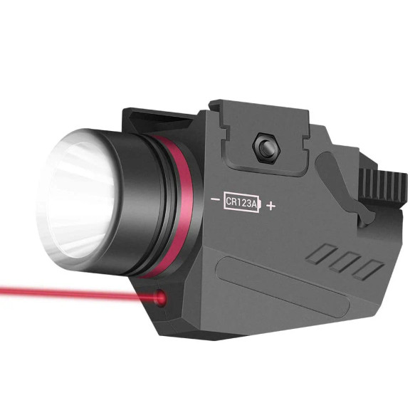 Skirmish Tactical - 150 Lumen LED Flashlight and Red Laser Sight Integrated Combo For AR AK Picatinny Rail System