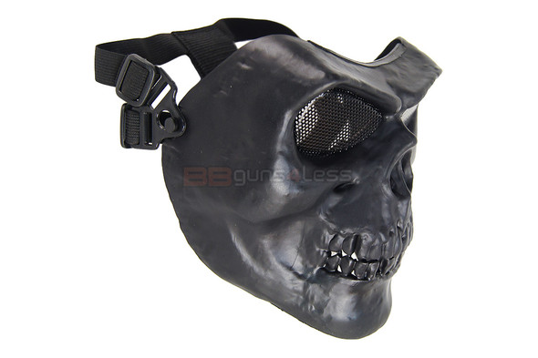 Airsoft Adjustable Skull Style Face Mask in Black