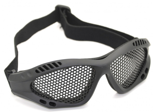 Army & Navy - Adjustable Airsoft Eye Protection Metal Mesh Goggles in Black