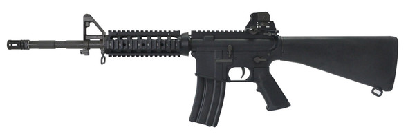 LCT Airsoft LR16 Fixed Stock M4 RIS AEG Rifle in Black