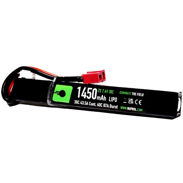 Nuprol Power 1450mah 7.4V 30C Lipo Stick Airsoft Battery with Deans Connector