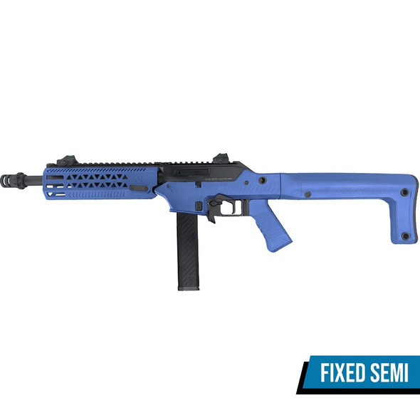 Vorsk VMP-2MCR Gas Blowback Airsoft Rifle with Fixed Long Stock in Dual Tone Blue