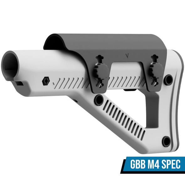 Nuprol Fixed DMR Retractable Stock Assembly for GBB M4 Rifles Stock Tube in Grey