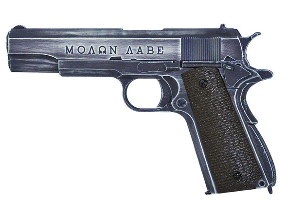 Armorer Works Custom "Molon Labe" 1911 Gas Blowback Airsoft Pistol in Black (AW-NE2002)