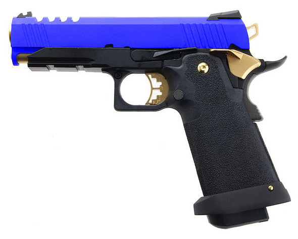 Armorer Works Custom 4.3 Hi-Capa Gas Blowback Airsoft Pistol in Blue (AW-HX2711)